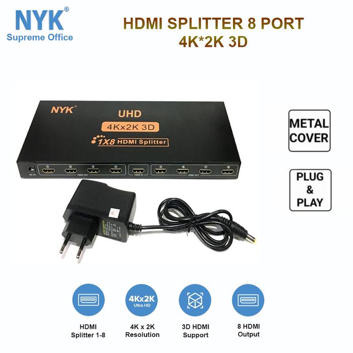 Jual HDMI Splitter Port UHD 4K*2K NYK Kota Administrasi