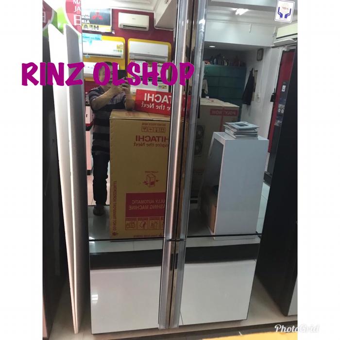Gambar KULKAS HITACHI RWB80PGD5 MIRROR DOOR REFRIGERATOR 4PINTU dari Rinz olshop undefined Tokopedia