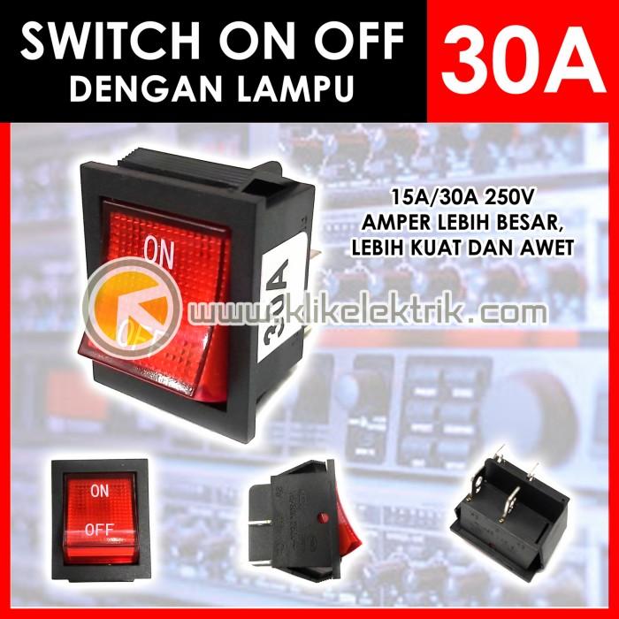 Jual SWITCH ON OFF LAMPU 4 KAKI 30A AMPER BESAR ROKER SWIT SAKLAR 30 A ...