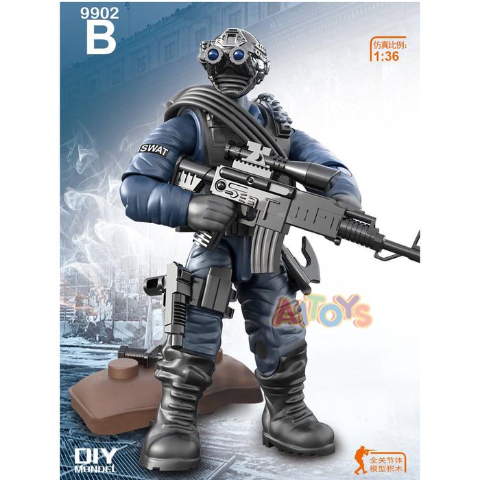 Gambar Miniatur tentara plastik mainan tentara set kecil mainan perang police - 9902-B dari A1 TOYS undefined Tokopedia