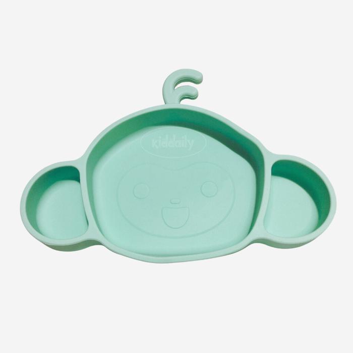 Gambar PIRING MAKAN SILIKON ANAK  CHILD FEEDING SILICONE PLATE WITH SUCTION - HIJAU - A dari KIDDAILY undefined Tokopedia