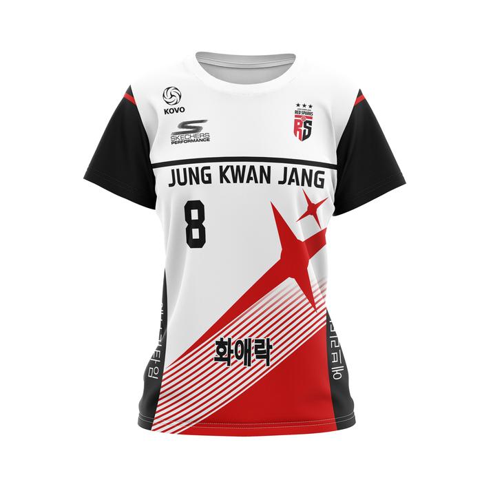 Gambar Baju Kaos Jersey Voli Volly Red Sparks Putih Merah Wanita Full Print - LENGAN PENDEK, S dari Twoseasons Apparel undefined Tokopedia