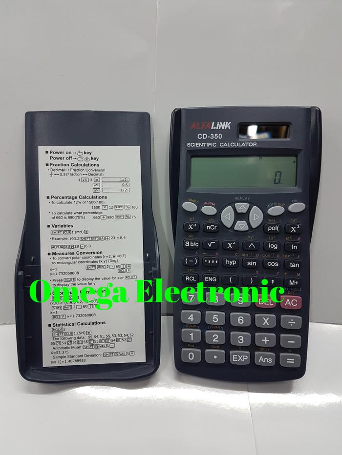 Gambar Alfalink CD-350 Scientific Calculator Kalkulator Sekolah Kuliah dari Omega Electronic undefined Tokopedia