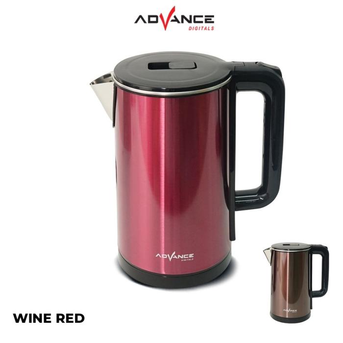 Gambar Advance AK-185 / AK185 Teko Listrik Electric Kettle Ukuran 1.8 Liter - Wine Red dari Gaming Plus Store undefined Tokopedia