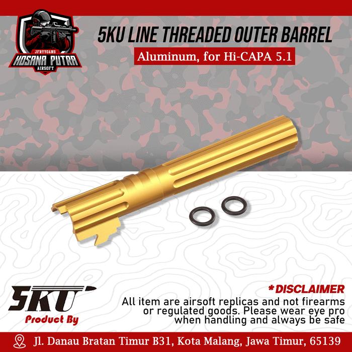 Gambar 5KU Line Aluminum Threaded Outer Barrel for Hi-Capa 5.1 - GOLD dari Hosana Putra Airsoft Malang undefined Tokopedia