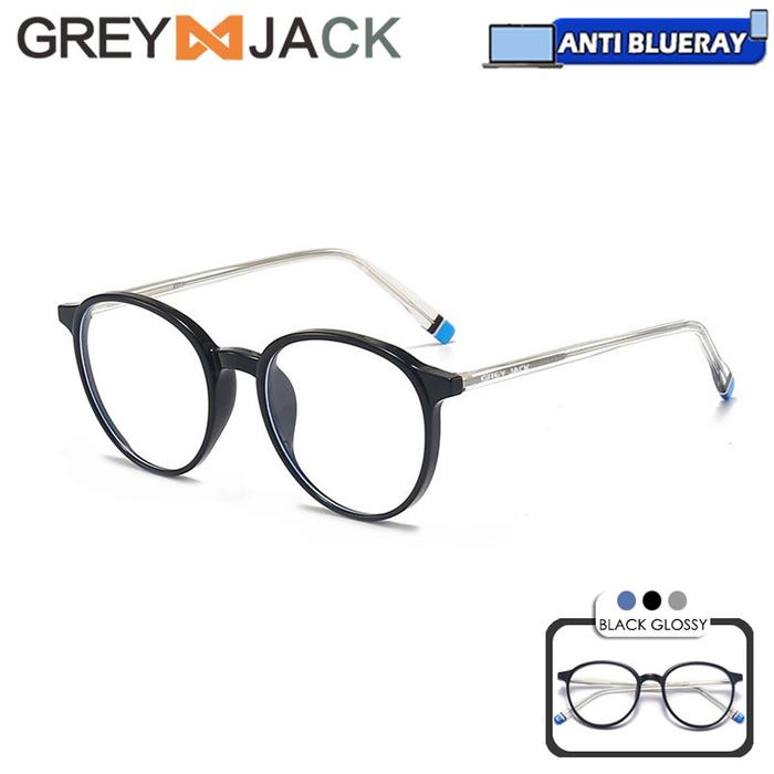 Gambar Grey Jack Kacamata Antiradiasi Blueray Tr90 Fashion Bentuk Oval 8316 - Black Glossy, BLUERAY NORMAL  dari Grey Jack Eyewear undefined Tokopedia