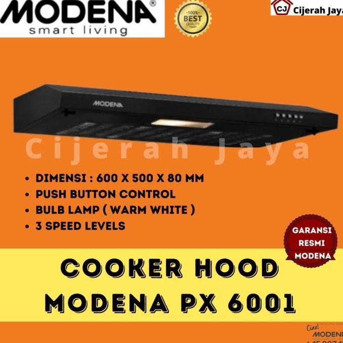 Gambar Cooker Hood MODENA PX 6001 Slim Hood 60 cm-Hitam / Kitchen Exhaust Fan - PACKING KAYU dari Toko Guven undefined Tokopedia