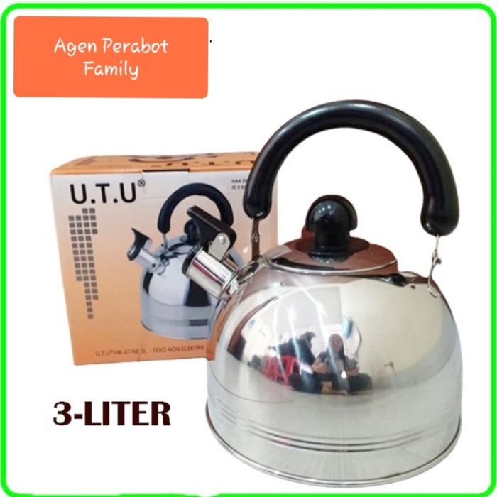 Gambar Teko Bunyi Siul U.T.U Kettle Ceret 3 Liter UTU HK-07 Stainless Steel Tea dari Agen Family Perabot undefined Tokopedia