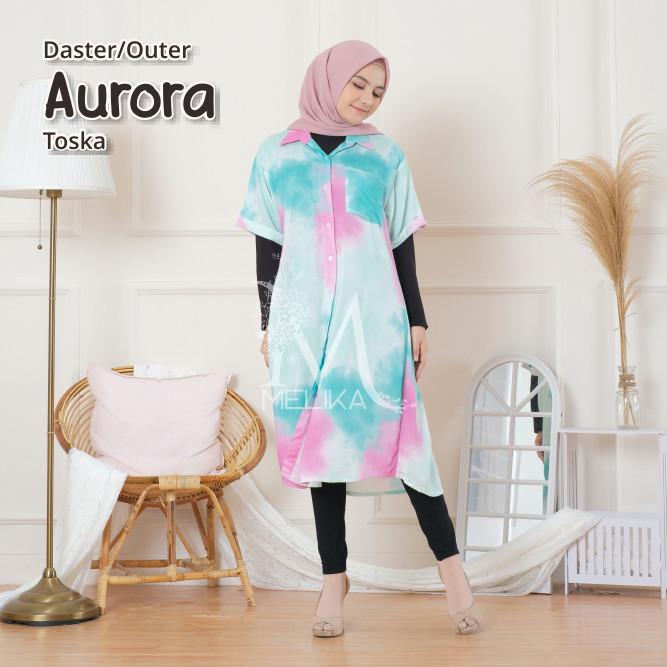 Gambar DASTER KERAH / TUNIK / OUTER TIE DYE AURORA - TOSKA dari Pusat Mukena Indonesia Mall undefined Tokopedia