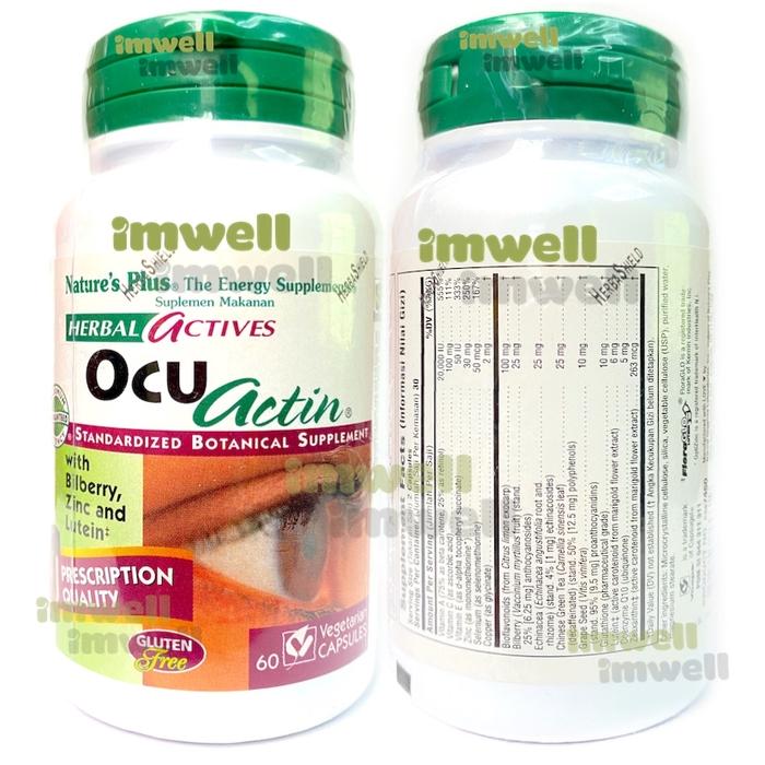 Gambar Natures Plus Ocu Actin OcuActin Vitamin Mata (60) - 100% Original dari imwell. undefined Tokopedia