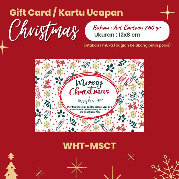 Gambar Kartu Ucapan Gift Card Natal 12x8 cm WHT MISLETOE by Hapunni dari Hapunni Collection undefined Tokopedia