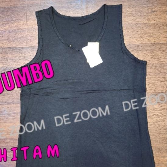 Gambar Kaos Singlet Wanita JUMBO Tally 20151 Bahan Tipis Adem Fit to XXL - Hitam, Fit to: XL-XXL dari DE ZOOM undefined Tokopedia