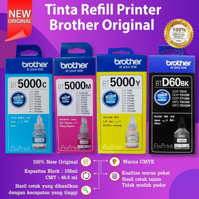 Gambar SET Tinta Brother 5000,BTD60, Printer MFC-T810W T910DW T4500DW 4 WARNA dari FJ COM undefined Tokopedia