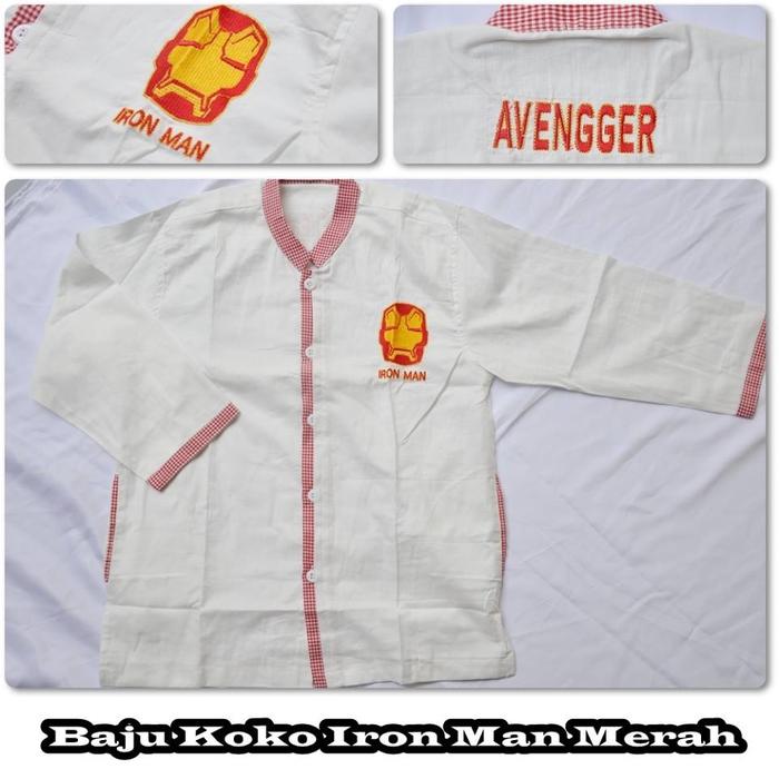 Gambar BAJU KOKO ANAK IRON MAN MERAH - M dari Pusat Mukena Indonesia Mall undefined Tokopedia