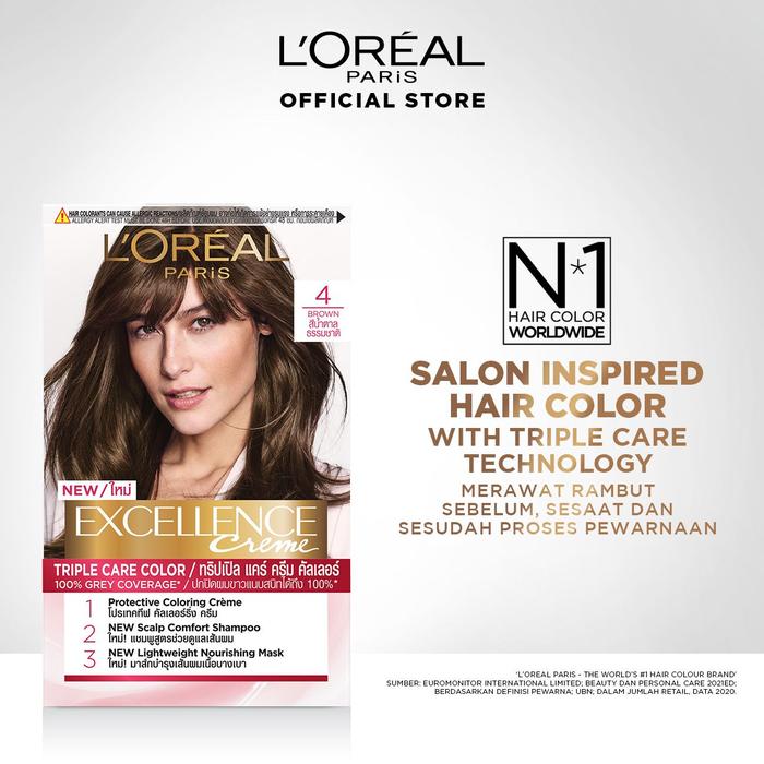 Gambar LOreal Paris Excellence Fashion Hair Color [Pewarna Rambut Permanent] - Cat Rambut - Brown dari Sweet Pineapple @ undefined Tokopedia