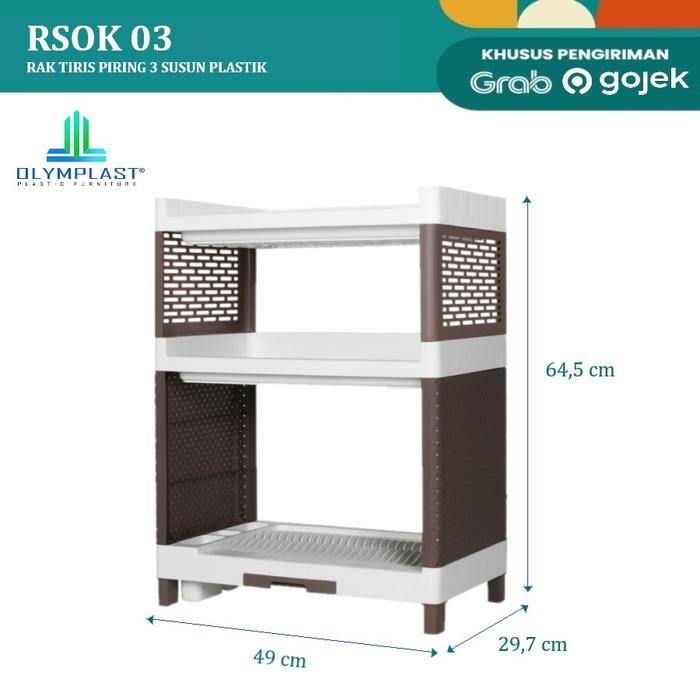 Gambar Rak piring plastik serbaguna 3susun/ RSOK olymplast dari Makmur Gemilang_NEW undefined Tokopedia