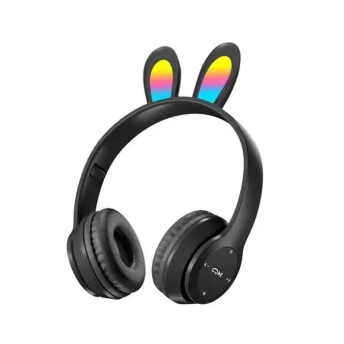 Gambar Earphone Headphone Telinga Kelinci/Headset Rabbit Wireless Bluetooth - P47R Hitam dari supono store88 undefined Tokopedia