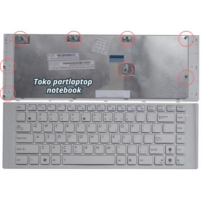 Gambar Keyboard Asus A40 A40D A40I A40E A40EN A40JN A40J with frame - Putih dari Toko Partlaptop undefined Tokopedia