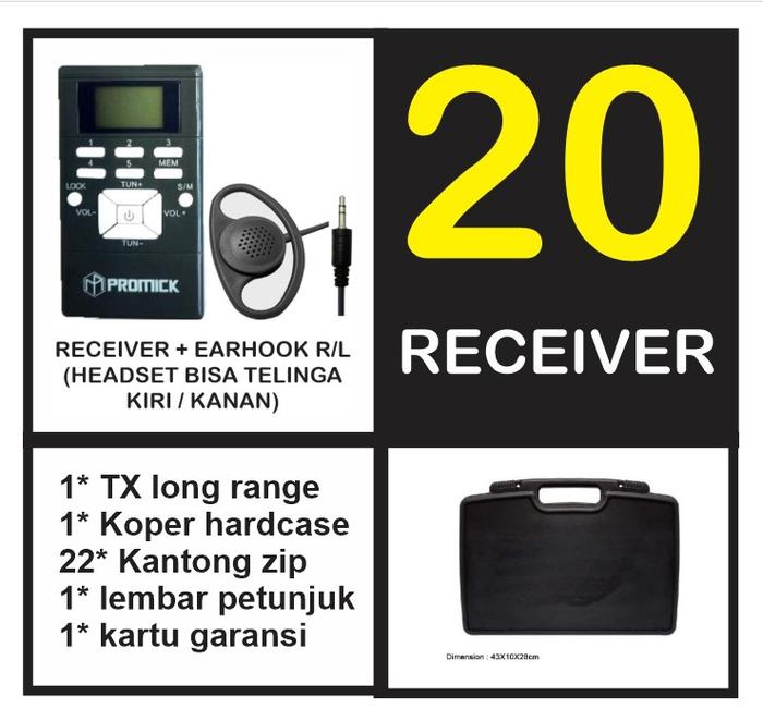 Gambar Audio Tour Guide - Translator System 20 RX 1 TX LONG RANGE TRANSMITTER - Headset Earhook dari EtalaseBelanja Store undefined Tokopedia