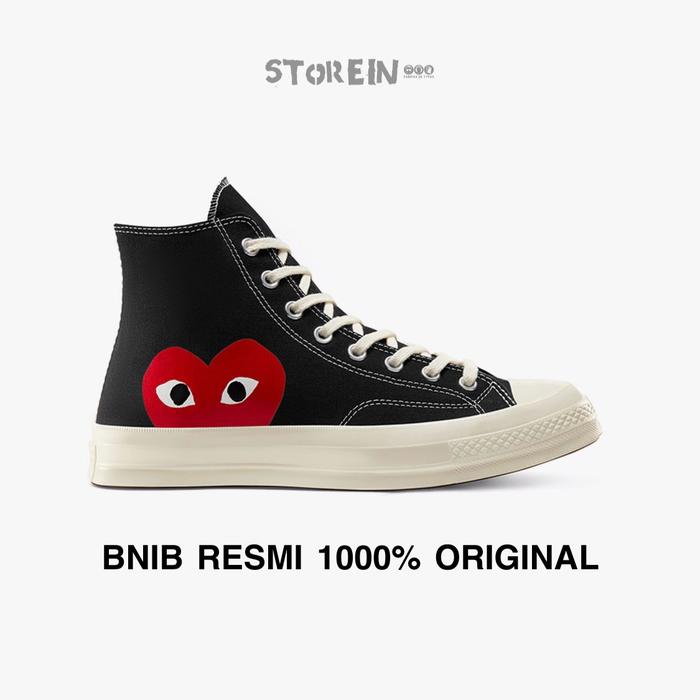 Gambar Converse Chuck Taylor 70s High x Comme Des Garcons CDG Play One Heart - Black, 38 dari dstorein.id_NEW undefined Tokopedia