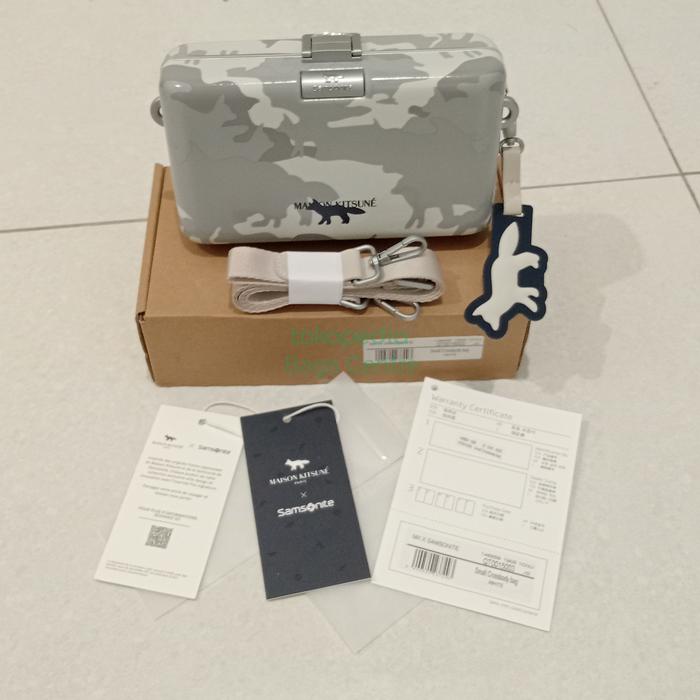 Samsonite X Maison Kitsune Small Crossbody Bag Unisex - Camo White