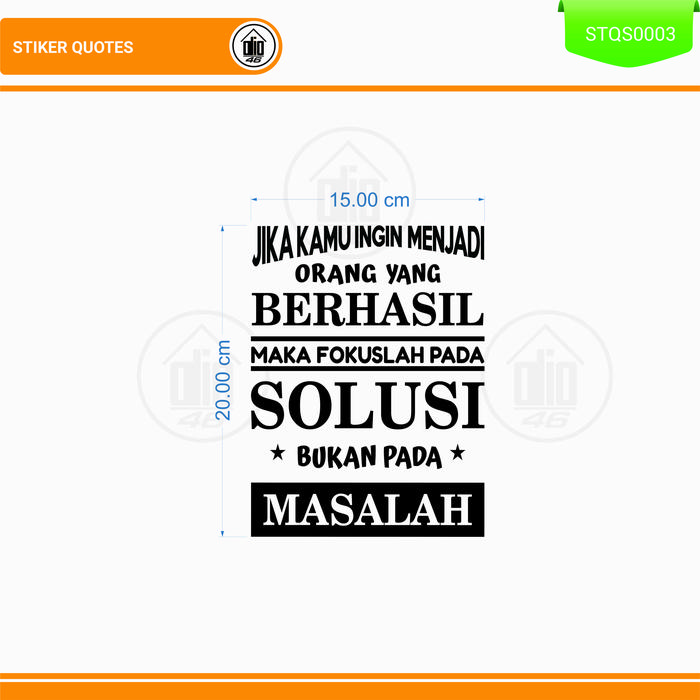 Gambar Wallsticker stiker dinding motivasi sticker dekorasi quotes kata bijak - STQS0003 dari DIO46 undefined Tokopedia