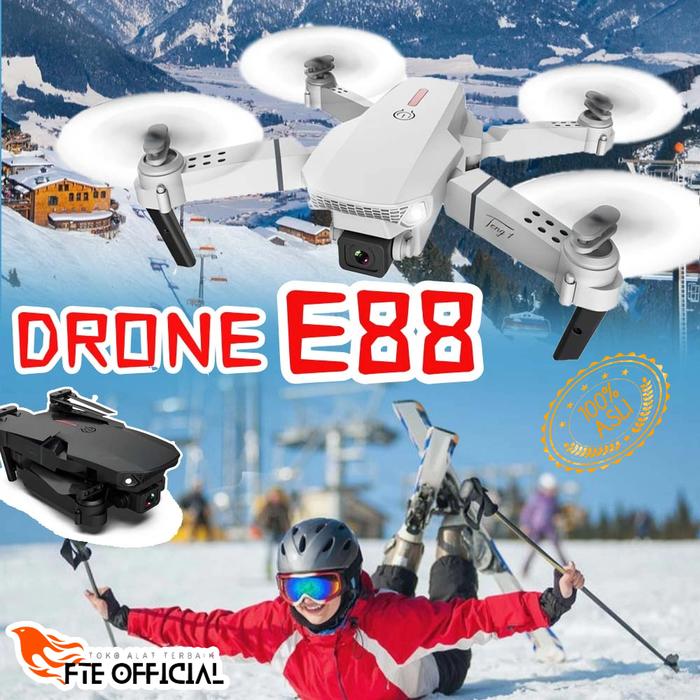 Gambar E88 Pro FPV Drone 4K Kamera RC Quadcopter Mini Dron Hadiah Mainan - Abu-abu, baterai dari FTE Official undefined Tokopedia