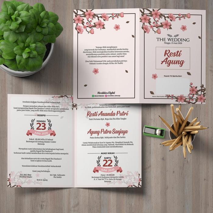 Gambar Undangan pernikahan simple elegan custom viral - UN 15 dari Nailla Printing undefined Tokopedia