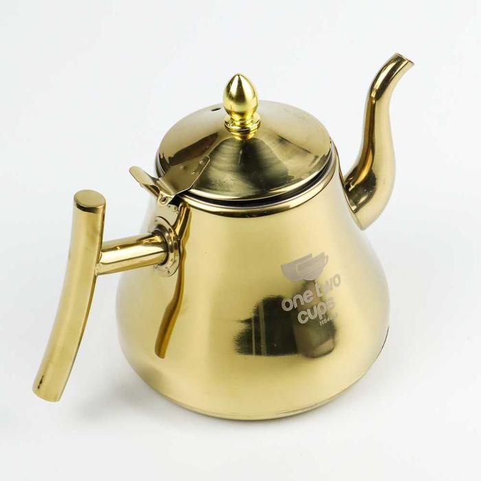 Gambar Teko Teh Dengan Saringan Stainless Steel 1 Liter Gooseneck Kettle - Gold dari Home Depot Jakarta undefined Tokopedia