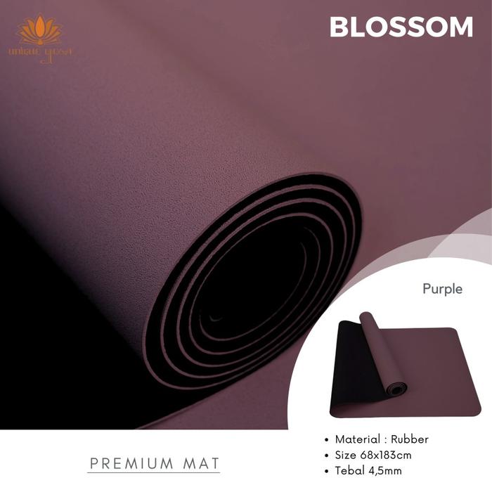 Gambar Unique Yoga Mat Premium Blossom 4.5mm / Matras Yoga Anti Slip Premium - Purple, Matras Saja dari Unique Yoga Bali undefined Tokopedia