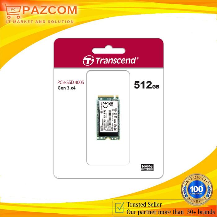 SSD NVMe Transcend MTE400S 512 Go - PCIe Gen3 X4, M.2 2242 - Pour Ordinateur Portable, PC Gamer