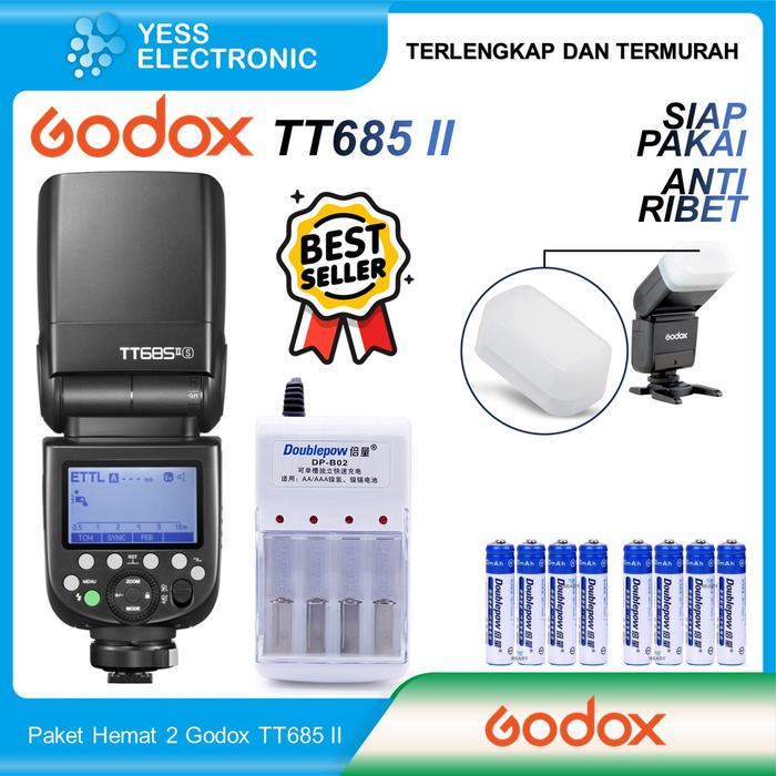 Gambar Godox TT685 / TT685IIs TTL For Sony + Trigger Godox X2Ts TTL For Sony - PAKET HEMAT 2 dari Yess Electronic undefined Tokopedia