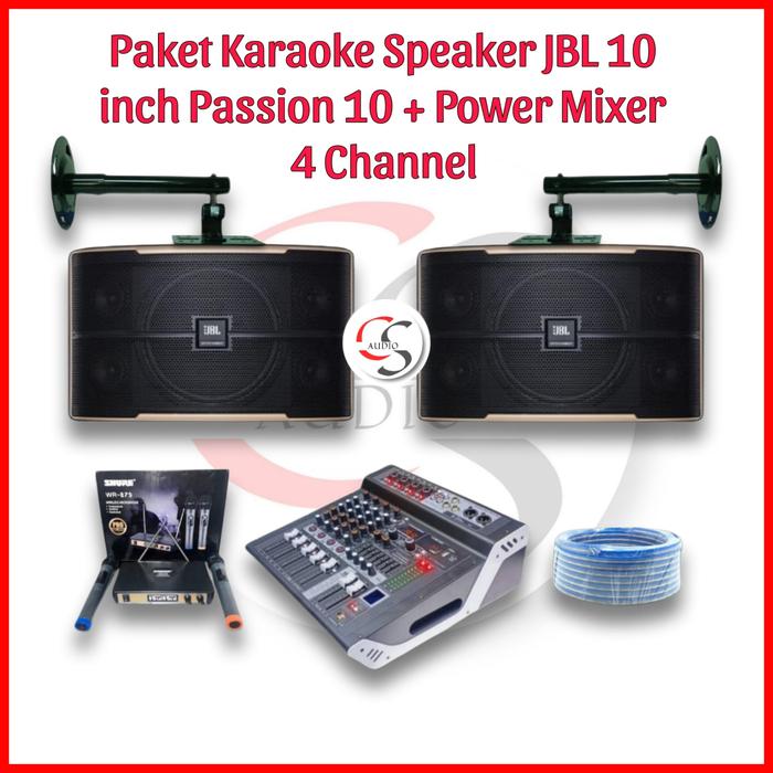Gambar Paket Karaoke Speaker JBL 10 inch Passion 10 + Power Mixer 4 Channel dari CS Audio87 undefined Tokopedia