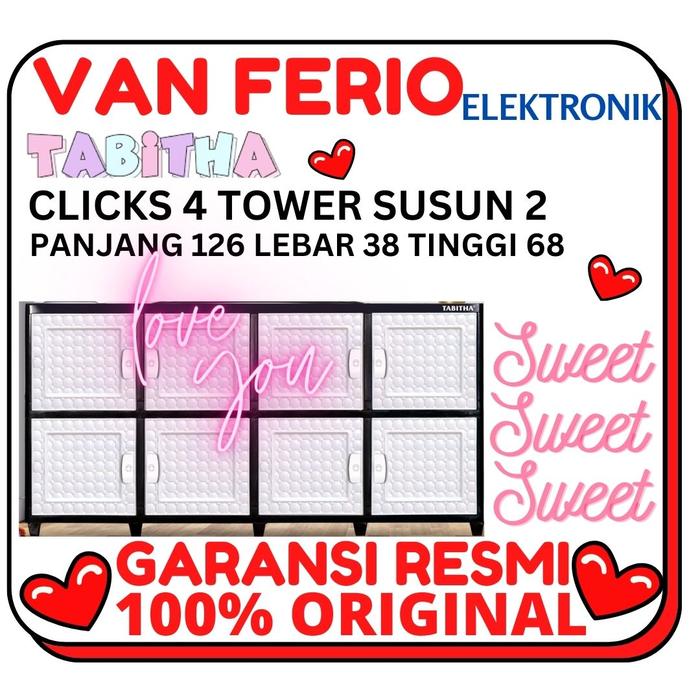 Gambar Tabitha Lemari Plastik Loker Serbaguna Lemari Mini Tabitha CLICKS - 4TOWER SUSUN2 dari Van Ferio Shop undefined Tokopedia