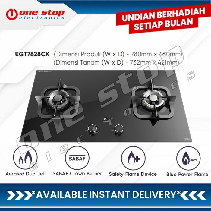 Gambar ELECTROLUX EGT7828CK / EGT 7828 CK Kompor Tanam Gas 2 tungku 78cm - EGT 7828 CK dari OneStop Electronics undefined Tokopedia
