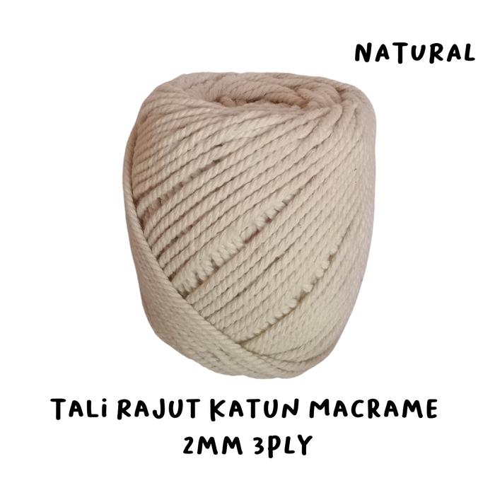 Gambar Tali Katun Macrame Kecil twist 3ply 3mm 100gr benang rajut - part 2 - natural dari kartibull shop undefined Tokopedia