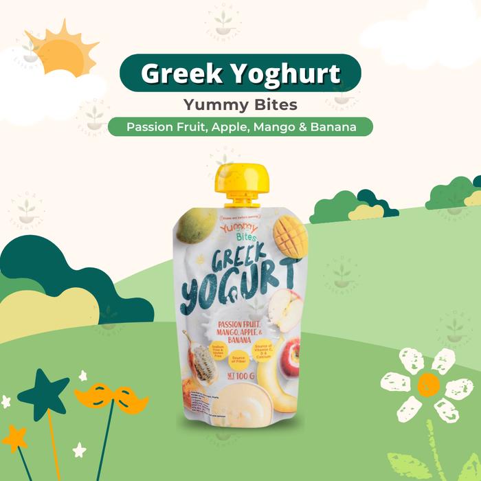Gambar Yummy Bites Greek Yogurt Passion Fruit Mango, Apple & Banana 100gr dari Alora Essential undefined Tokopedia