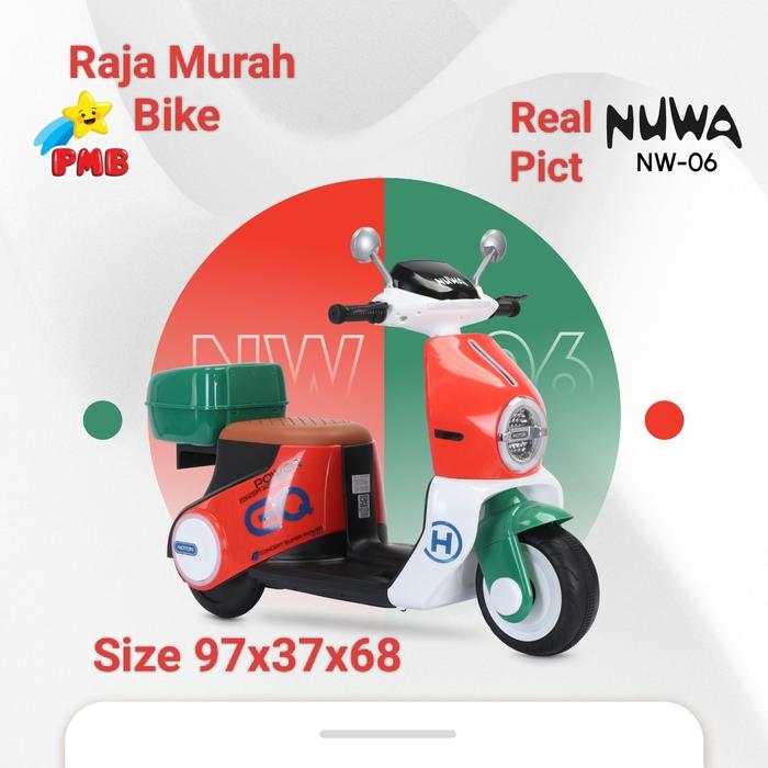 Gambar Motor Aki Scoopy Nuwa Nw 06 Mainan Anak Motoran Aki Scoopy Nuwa Nw06 - white Green dari Raja Murah Bike undefined Tokopedia
