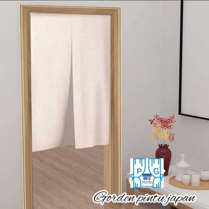 Gambar tirai gorden pintu jendela japan hordeng jepang horden pintu lebar 100 - Cream, L.100 X T.100CM dari Gorden Putri undefined Tokopedia