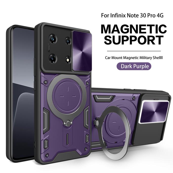 Gambar Infinix Note 30 Pro - EvoX Army Flash Flip Lens Armor Case Shockproof - Dark Purple dari Megascarlet undefined Tokopedia