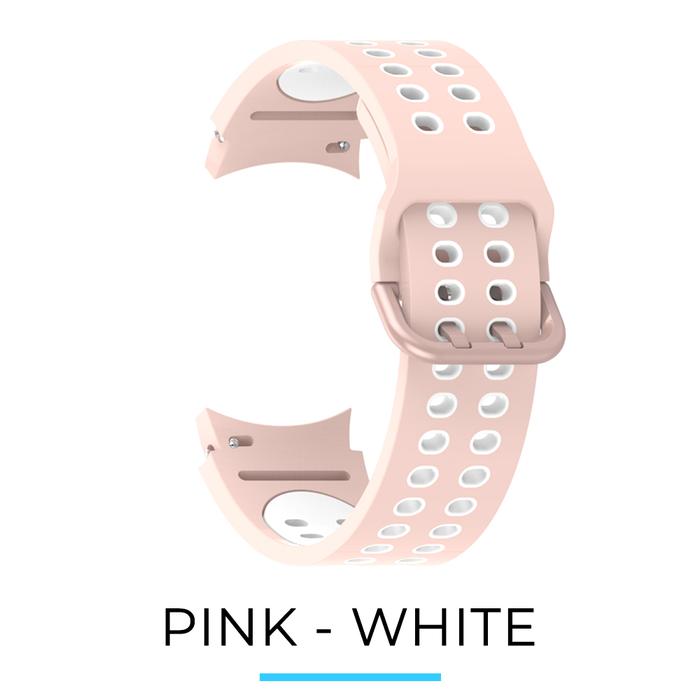 Gambar Two Tone Silicone Silikon Strap No Gaps Samsung Galaxy Watch 4 5 6 - 9 Pink White dari Eclexio undefined Tokopedia