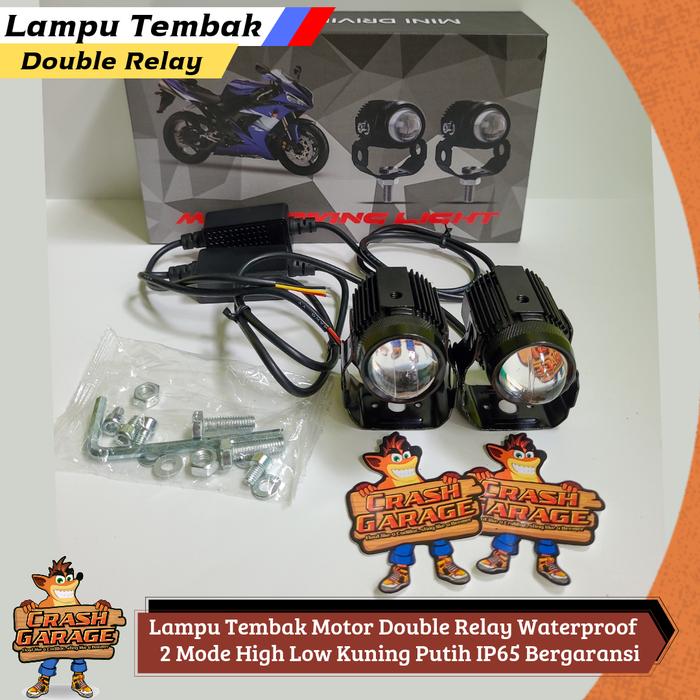 Gambar Lampu Tembak Sorot Led Laser Motor 2 Warna Waterproof Tembus Kabut - Double Relay dari Crash Garage undefined Tokopedia