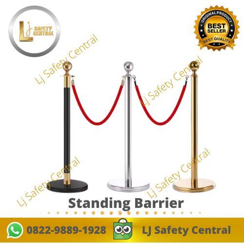 Gambar Tiang Antrian Gold Queue Line Stainless - Stainless dari LJ Safety Central undefined Tokopedia