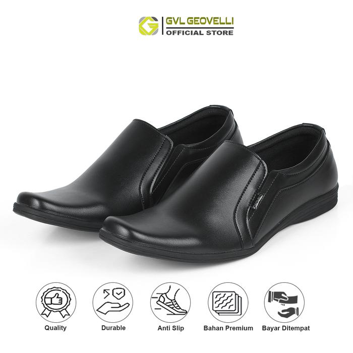 Gambar GVL Geovelli G-1924 Sepatu Pantopel Santai Kasual Kerja Kuliah Sepatu Pria Hitam Cowok Sepatu Pantofel Pria Original Shoes - Hitam, 39 dari Geovelli undefined Tokopedia