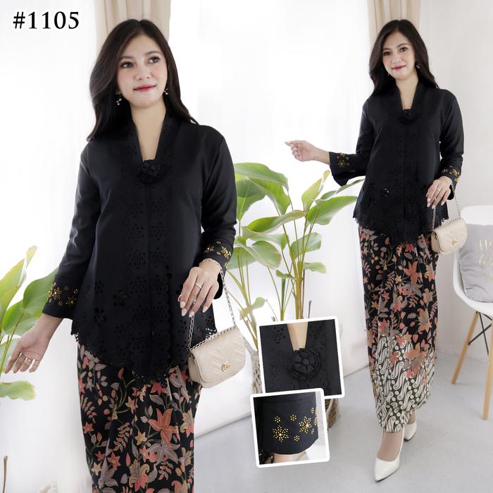 Gambar Atasan Kebaya Encim Modern Laser Cut Kebaya Wisuda Elegan - Hitam, XXL dari Krisna_0lshop undefined Tokopedia