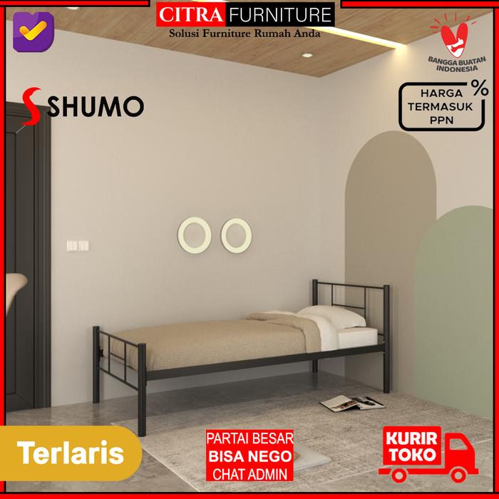 Gambar Ranjang Besi 100x200 cm|Dipan Asrama Karyawan Kost|Rangka Tempat Tidur - 100x200, Busa Inoac dari Citra furniture undefined Tokopedia