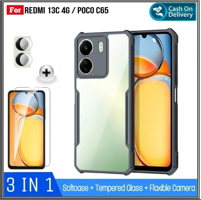 Gambar Paket 4in1 Case Poco C65 SoftCasing Cover+Tempered Glass - PAKET 3IN1 dari RiyanaliStore undefined Tokopedia