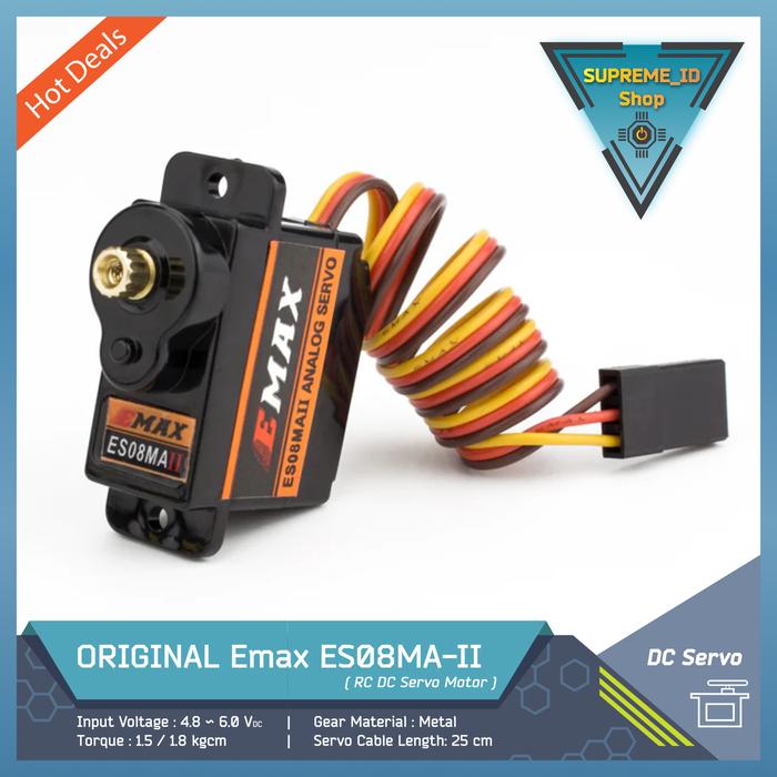 Servo Emax ES08MA II 12g Lot 4 Servos Emax ES08MA II 12g 1,8 Kg – Metal Gear Pour Voiture RC, Direction Précise