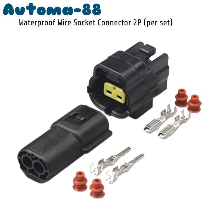 Gambar AMK-2P Soket konektor kabel 2 pin Waterproof Automotive Socket Denso dari Automa-88 undefined Tokopedia