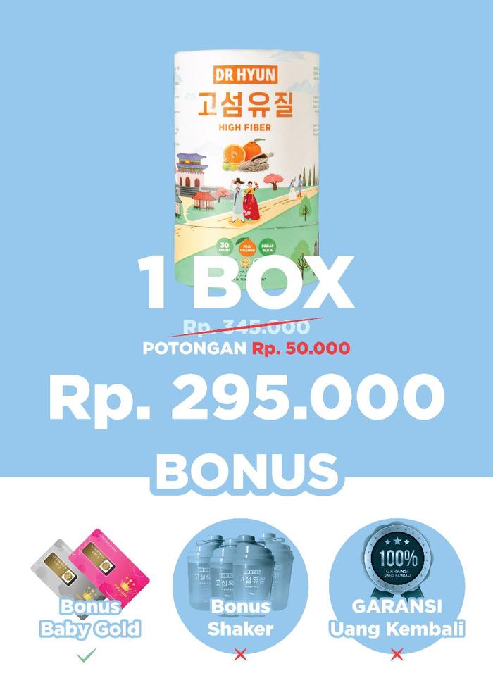 Gambar DR HYUN FIBER DIET KAYA SERAT BEBAS GULA ALAMI ORIGINAL BPOM - PAKET 1 BOX  dari Healthy Supplement Origin Store undefined Tokopedia